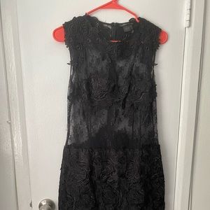 Black lace mini dress